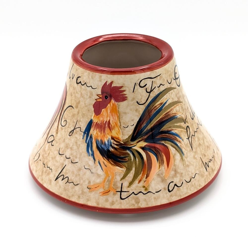 Yankee Candle Rooster Ceramic Shade Topper Farmhouse French Country Retired